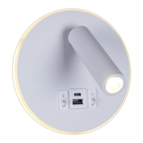 Настенный светодиодный светильник Reluce 86203-9.2-001KT LED12W+USB WT фото 2