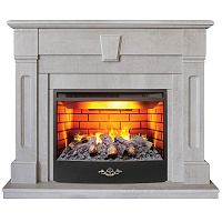 Электрокамин RealFlame Kellie 25,5/26 WT цвет белый камень с очагом 3D Firestar 25,5