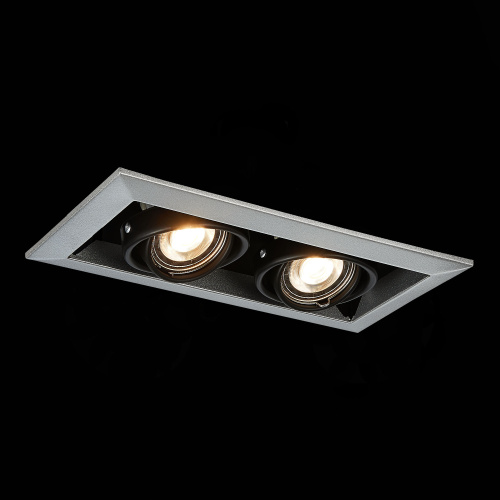 ST250.148.02 Св-к встр. Черный GU10 2*50W  L245xW126xH70 220V Без ламп Встраиваемые светильники фото 4