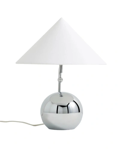 Серебристая лампа "Шанталь" с белым конусным абажуром