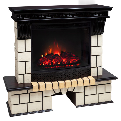 Каминокомплект STONE/СТОУН Античный дуб с очагом Электроочаг EVRIKA 25.5 фото 6