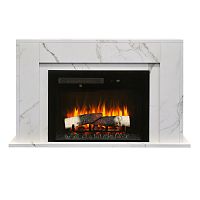 Каминокомплект LEGARDA/ЛОРЕНА Мрамор Каррара с очагом Электроочаг MIRAGE/МИРАЖ 25