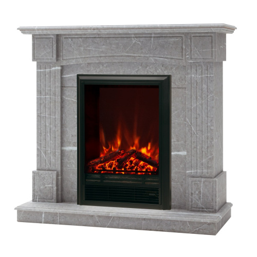 Каминокомплект ANDREA/АЛЬФА Мрамор серый с очагом Электроочаг EUGENE/ЮДЖИН фото 7