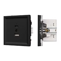 Механизм USB розетки SCT-TENDO-MUAC-SFPL-BK (5V, 3A, QC3) Arlight 054536