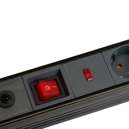 Сетевой фильтр 4-местный с/з STEKKER 3x1мм2, 5 м, 250В, 16А, серия Techno, HM22-41-05, черный фото 7