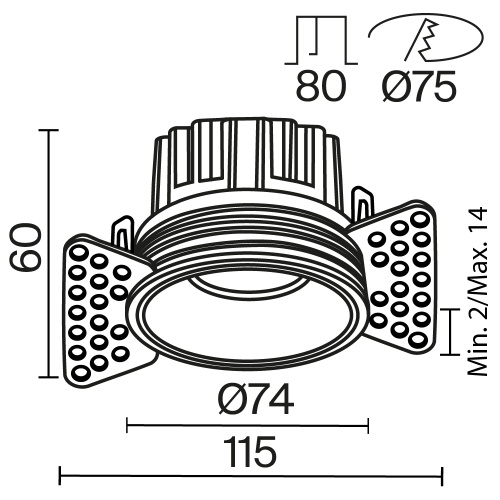 Встраиваемый светильник Technical DL058-12W3K-TRS-B фото 3