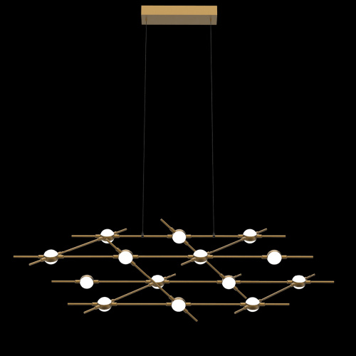 Люстра Molecular 14 black/gold фото 4