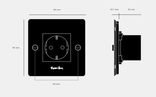 Розетка 1G Schuko Type F black фото 5