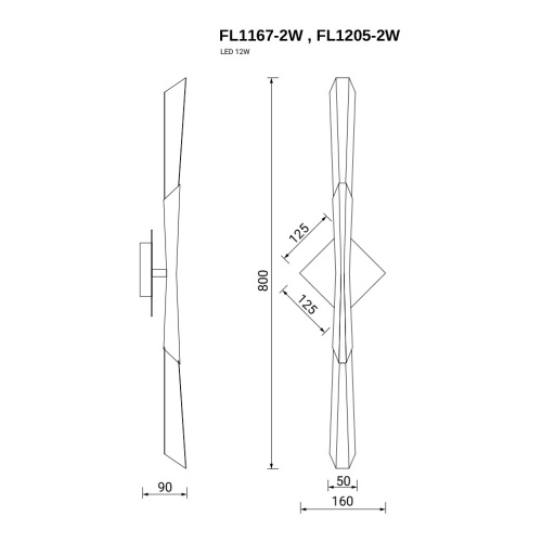 Бра Unico Silver FL1205-2W фото 3