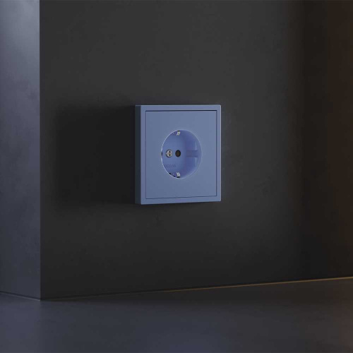 Накладка для розетки с заземлением и защитными шторками, S70 (деним) Voltum VLS000715 фото 2
