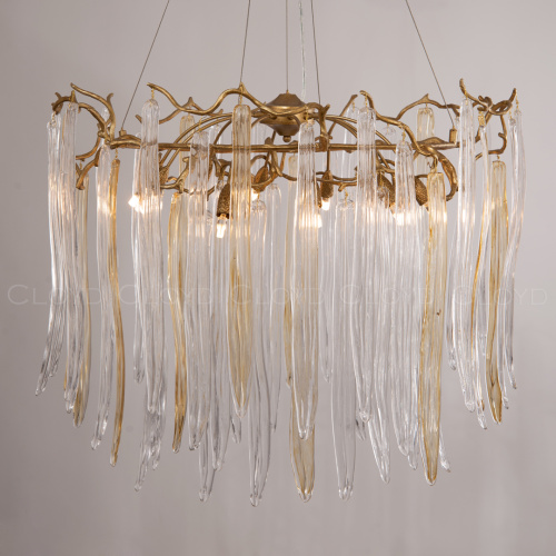 Люстра Cloyd SULAWESI C10 / Ø83 см - латунь - желт. стекло (арт.10400) фото 2