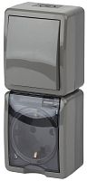Блок розетка-выключатель ЭРА Эксперт IP54 16A 250V 11-7407-03 Б0036005