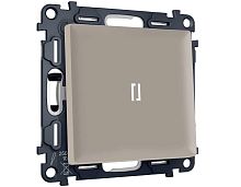 Комплект механизма 1-клавишного выключателя с самовозвратом с подсветкой 5600K ALFA Серо-бежевый матовый QUANT (AP3620, VM113, G14W) MA362055