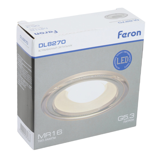 Светильник встраиваемый Feron DL8270 потолочный MR16 G5.3 прозрачный, белый фото 12