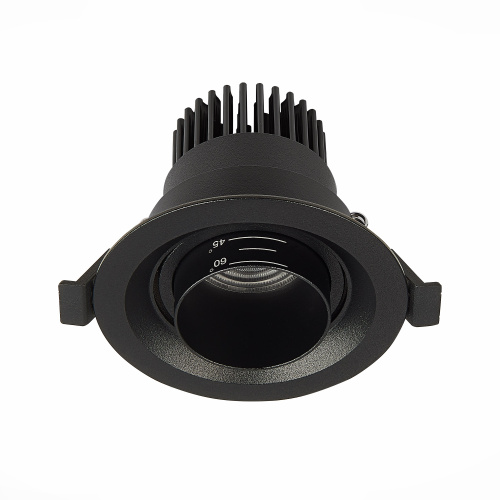 ST701.438.07 Св-к встр. Zoom Черный LED 1*7W 3000K 560Lm Ra 15°-60° IP20 D90xH65 170-240V Встраиваемые светильники фото 2