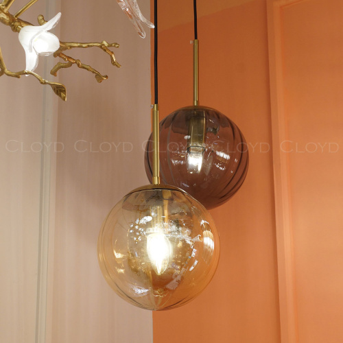 Подвесной светильник Cloyd BRINN-A P1 / Ø20 см - латунь - дымчатый (арт.11424) фото 2