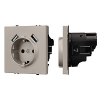 Механизм розетки с USB зарядкой SCT-NOBE-MUAA-SFPL-CA (230V, 16A) Arlight 059442