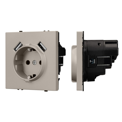 Механизм розетки с USB зарядкой SCT-NOBE-MUAA-SFPL-CA (230V, 16A) Arlight 059442