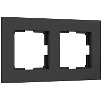 Рамка из поликарбоната на 2 поста Slab черный софт W0022908