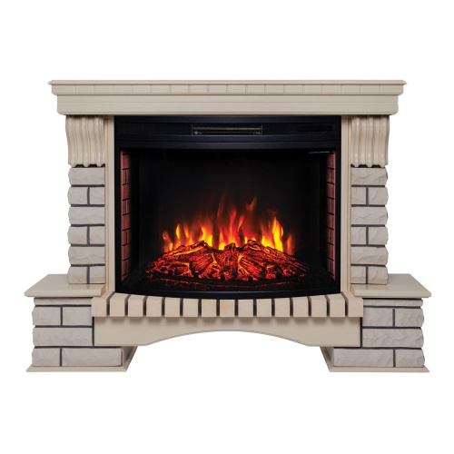 Каминокомплект COUNTRY/БРУКЛИН Бежевый дуб с очагом Электроочаг FIRESPACE/ФАЕРСПЕЙС 33