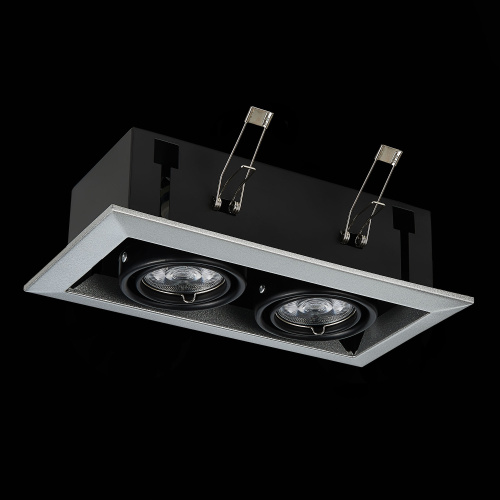 ST250.148.02 Св-к встр. Черный GU10 2*50W  L245xW126xH70 220V Без ламп Встраиваемые светильники фото 7
