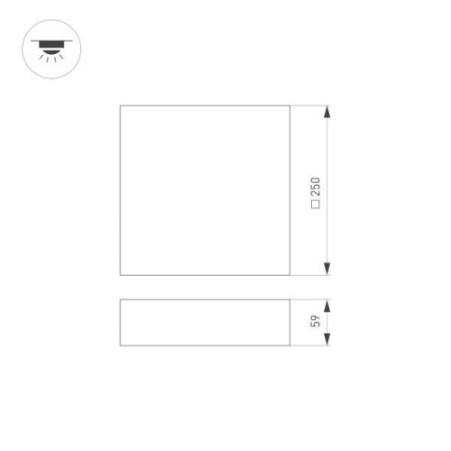 Потолочный светодиодный светильник Arlight SP-Quadro-S250x250-25W Day4000 034789 фото 3