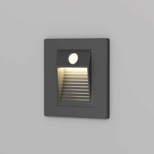 DK1020-BK Светильник встраиваемый в стену c датчиком движения, IP 20, LED 3000, 1 Вт, черный, пластик фото 3