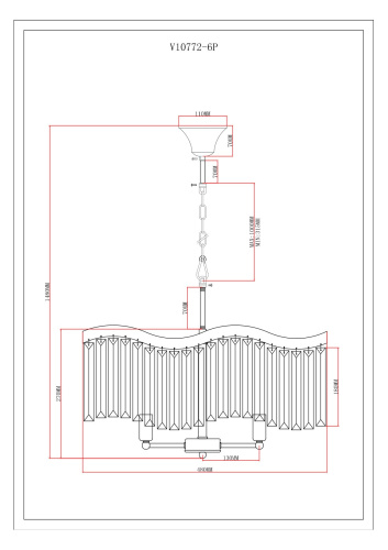 Люстра подвесная Moderli V10772-6P Wave фото 3