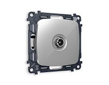 Комплект механизма TV розетки оконечной AMBRELLA VOLT OMEGA Серебро глянец 50-870 MHz 1dB QUANT (OP4130, VM202) MO413010