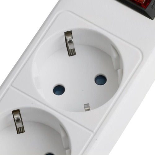 Сетевой фильтр 4-местный с/з STEKKER HM20-41-02 3x1мм2, 1,8 м, серия Optima, белый фото 5