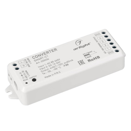 Конвертер Arlight SMART-C1 (12-24V, RF-0/1-10V, 2.4G) 025036 Конвертер Arlight SMART-C1 (12-24V, RF-0/1-10V, 2.4G) 025036