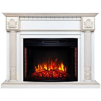 Каминокомплект IMPERIA/ПРЕСТИЖ Белый дуб с золотой патиной с очагом Электроочаг FIRESPACE/ФАЕРСПЕЙС 33