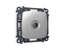 Комплект механизма TV розетки проходной AMBRELLA VOLT OMEGA Серебро глянец 5-1000 MHz 4dB QUANT (OP4130, VM211) MO413030