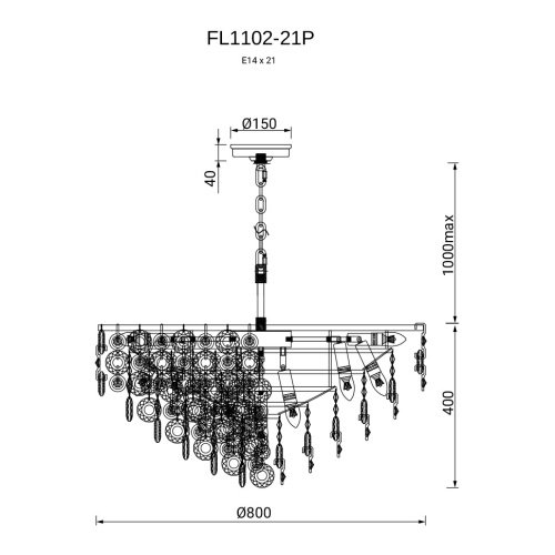 Люстра подвесная Сampanella FL1102-21P фото 2 Люстра подвесная Сampanella FL1102-21P фото 2