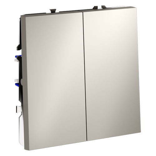 Выключатель встраиваемый Voltum S70 двухклавишный 10А, (кашемир) VLS020103 фото 2