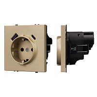 Механизм розетки с USB зарядкой SCT-NOBE-MUAC-SFPL-GD (230V, 16A) Arlight 054286