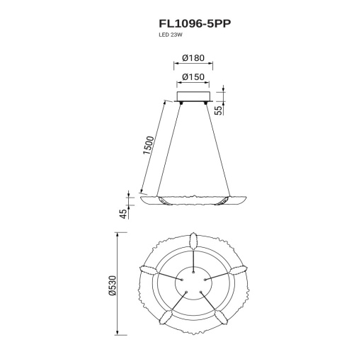 Люстра подвесная Sauvage FL1096-5PP фото 4