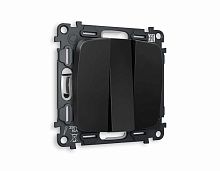 Комплект механизма 3-кл выключателя AMBRELLA VOLT OMEGA Черный матовый 10A-250V QUANT (OP8050, VM133) MO805010