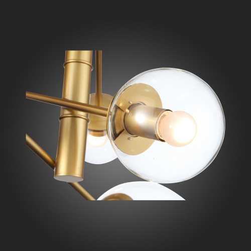SL1150.203.08 Светильник подвесной ST-Luce Матовое золото/Прозрачный E27 8*40W (из 3-х коробок) LIORA фото 2