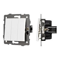 Механизм выключателя трехклавишный непроходной SWT-MK03-PL-WH-V (250V, 10A) Arlight 049896