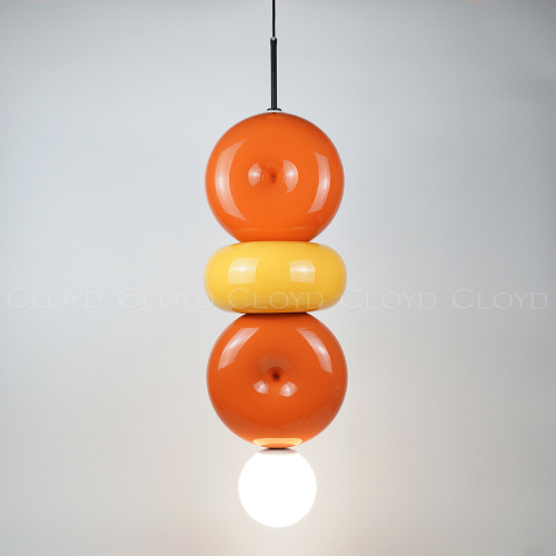 Подвесной светильник Cloyd MOGOTON P1 / Ø25 см - черный - оранж. и желт. керамика (арт.11899) фото 3