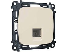 Комплект механизма компьютерной розетки RJ-45 экранированной с автоматической защитной шторкой OMEGA Бежевый матовый QUANT (OP3320, VM185) MO332005