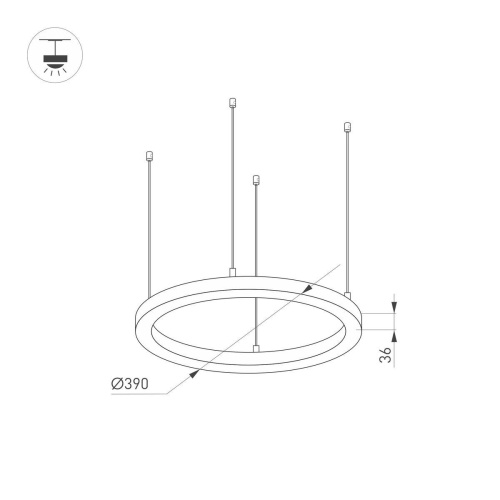 Подвесной светодиодный светильник Arlight SP-Line-Hang-Arc-O3535-D350-35W Day4000 037884 фото 3