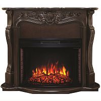 Каминокомплект ELLADA/ЭЛЛАДА Античный дуб с очагом Электроочаг FIRESPACE/ФАЕРСПЕЙС 33