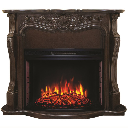 Каминокомплект ELLADA/ЭЛЛАДА Античный дуб с очагом Электроочаг FIRESPACE/ФАЕРСПЕЙС 33