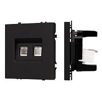 Механизм сдвоенной компьютерной розетки SCT-NOBE-MPC2-SFPL-BK (RJ-45, CAT6) Arlight 054313