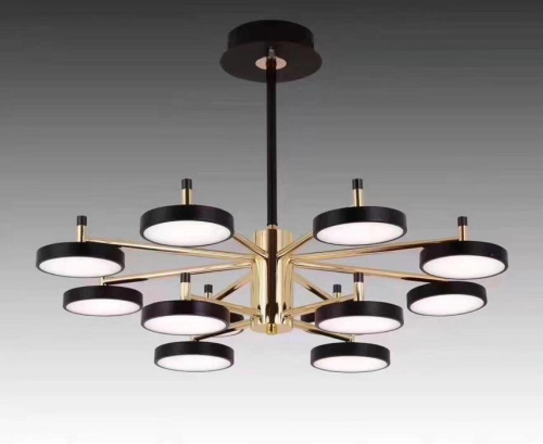 Люстра подвесная Alfa Light F3824-12 BK+GD LED 2 COLOUR