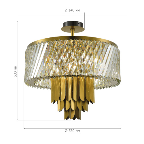 SL1635.302.09 Люстра потолочная ST-Luce Латунь/Прозрачный E14 9*40W NARI фото 2