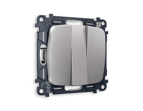 Комплект механизма 3-кл выключателя AMBRELLA VOLT OMEGA Сталь матовый QUANT (OP5050, VM133) MO505010