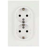 Розетка ЭРА Arktik 16-2104-08 двойная с заземлением 2X2P+E Schuko 16А-250В белый матовый Б0070451